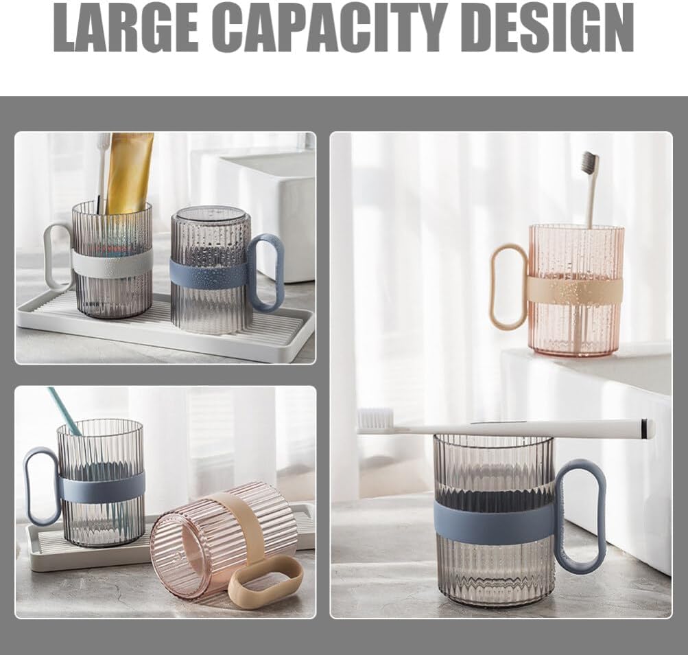 Kichvoe 4pcs Reusable Bathroom Cups Toothbrush Holder