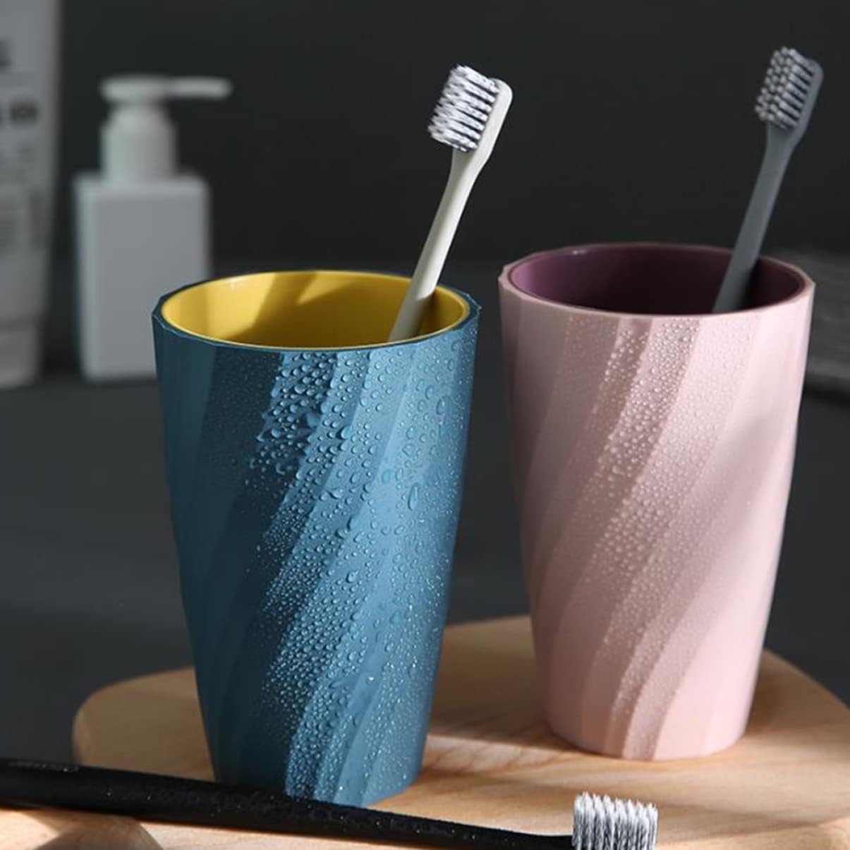 Cabinet-friendly 2-Piece Toothbrush Holder