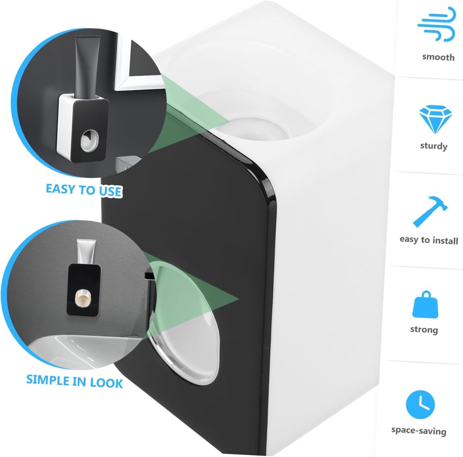 Sturdy Durable Wall-Mounted Toothbrush Toothpaste Holder