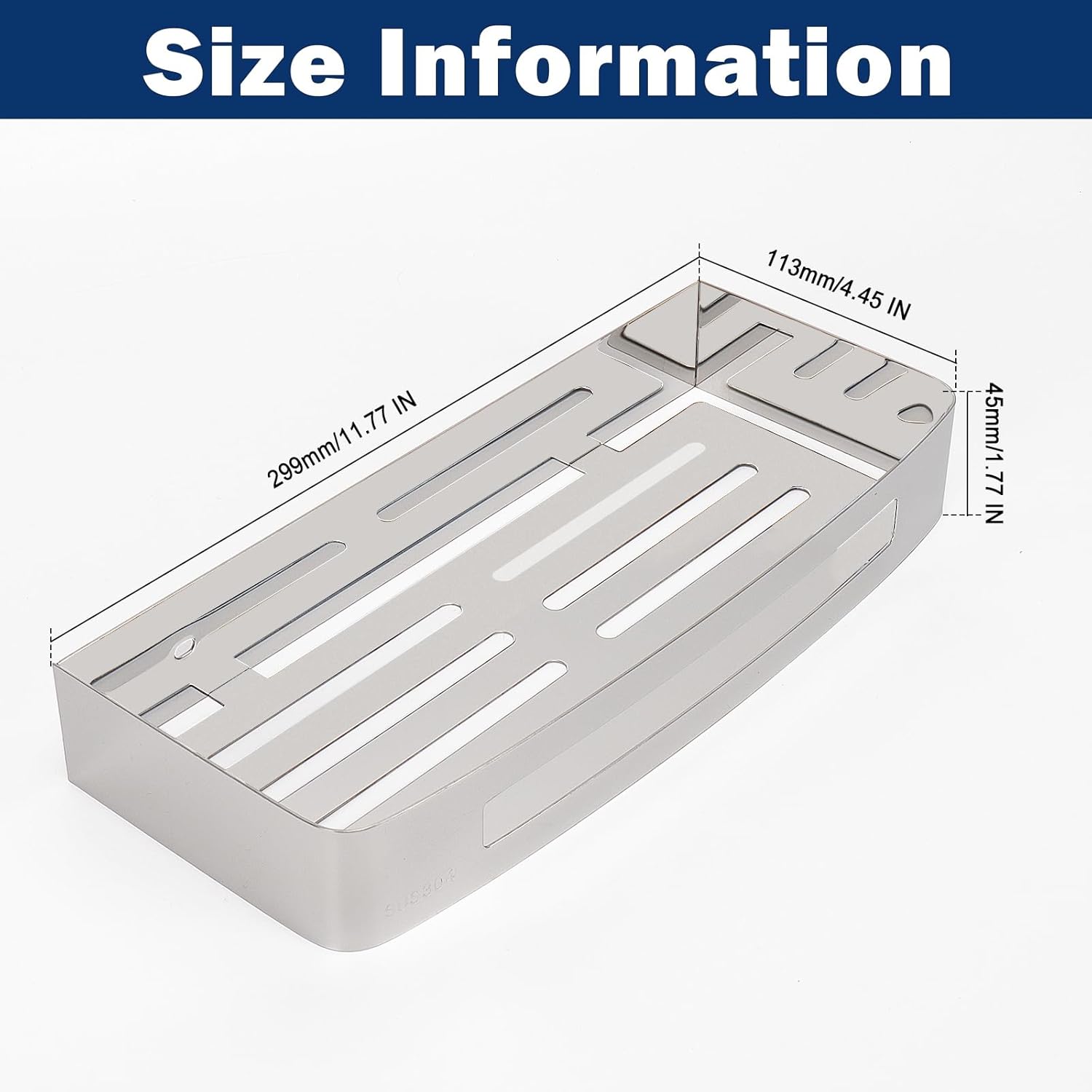 NearMoon Double-Sided Adhesive 304 Stainless Steel Shower Caddy 2-Pack
