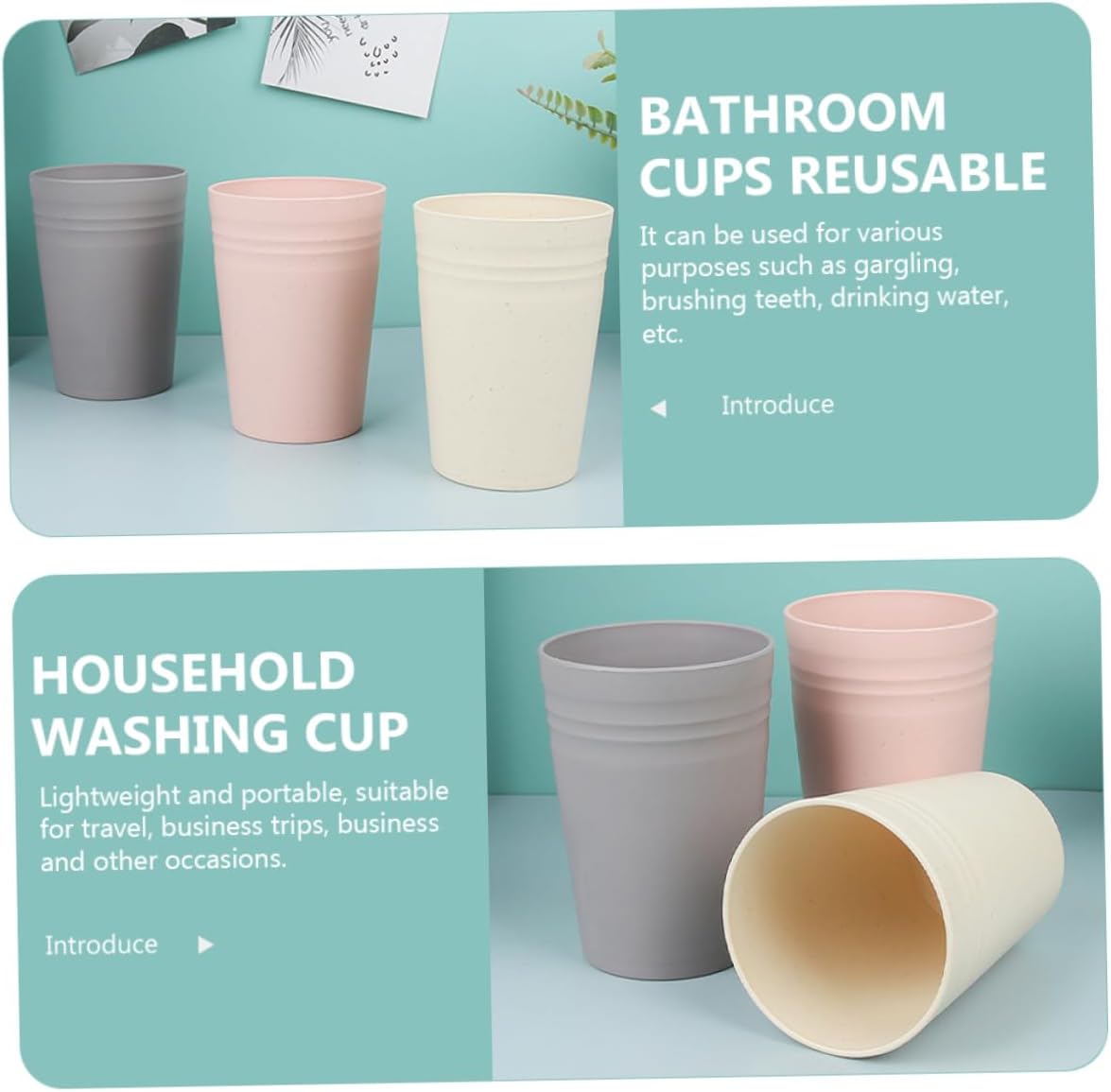 Amosfun Toothbrush Holder Mouthwash Cup Set of 3 Creative Reusable Design