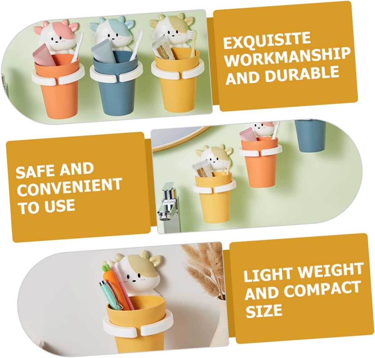 Cartoon Cow Gargle Cup Toothbrush Holder