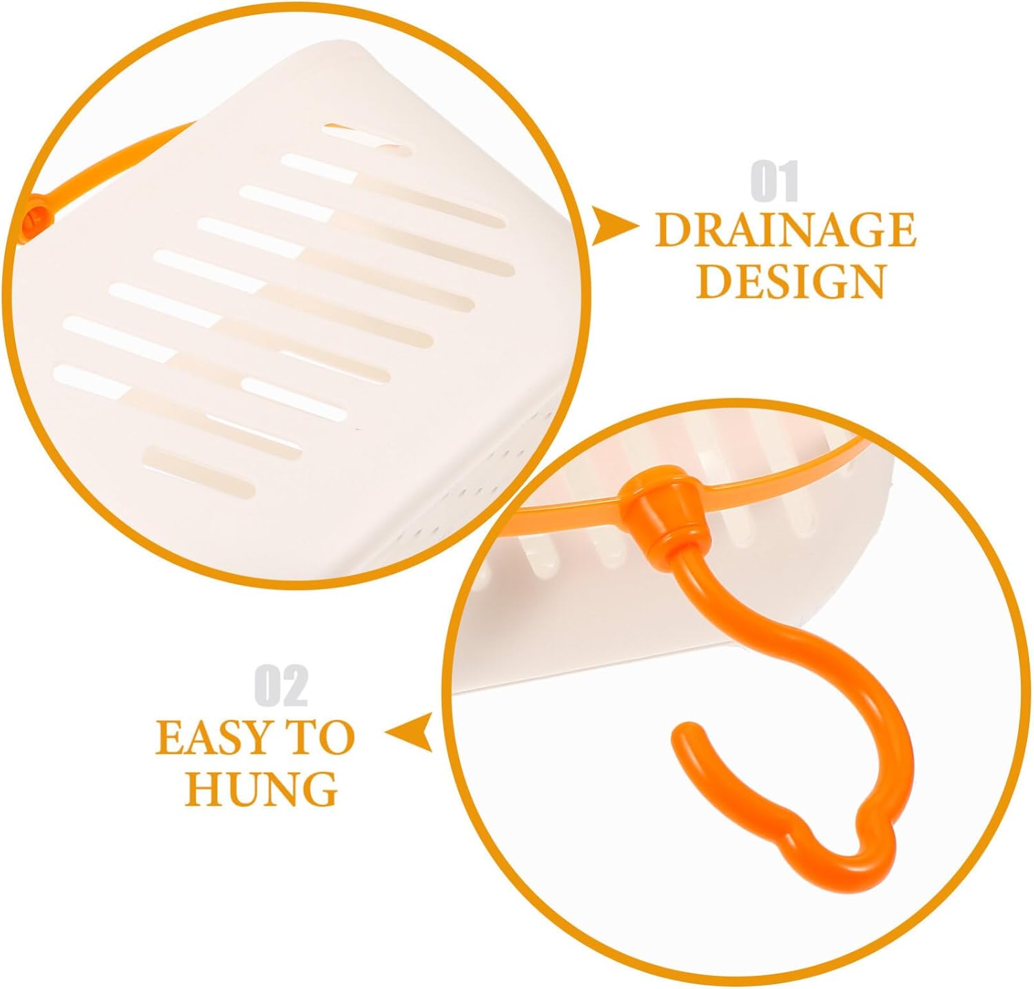 PRETYZOOM Plastic Hanging Shower Basket with Hooks