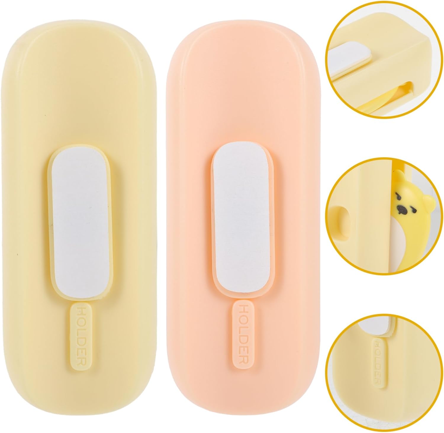 Two-Piece Electric Toothbrush Holders - Magnetic Durable for Home Use