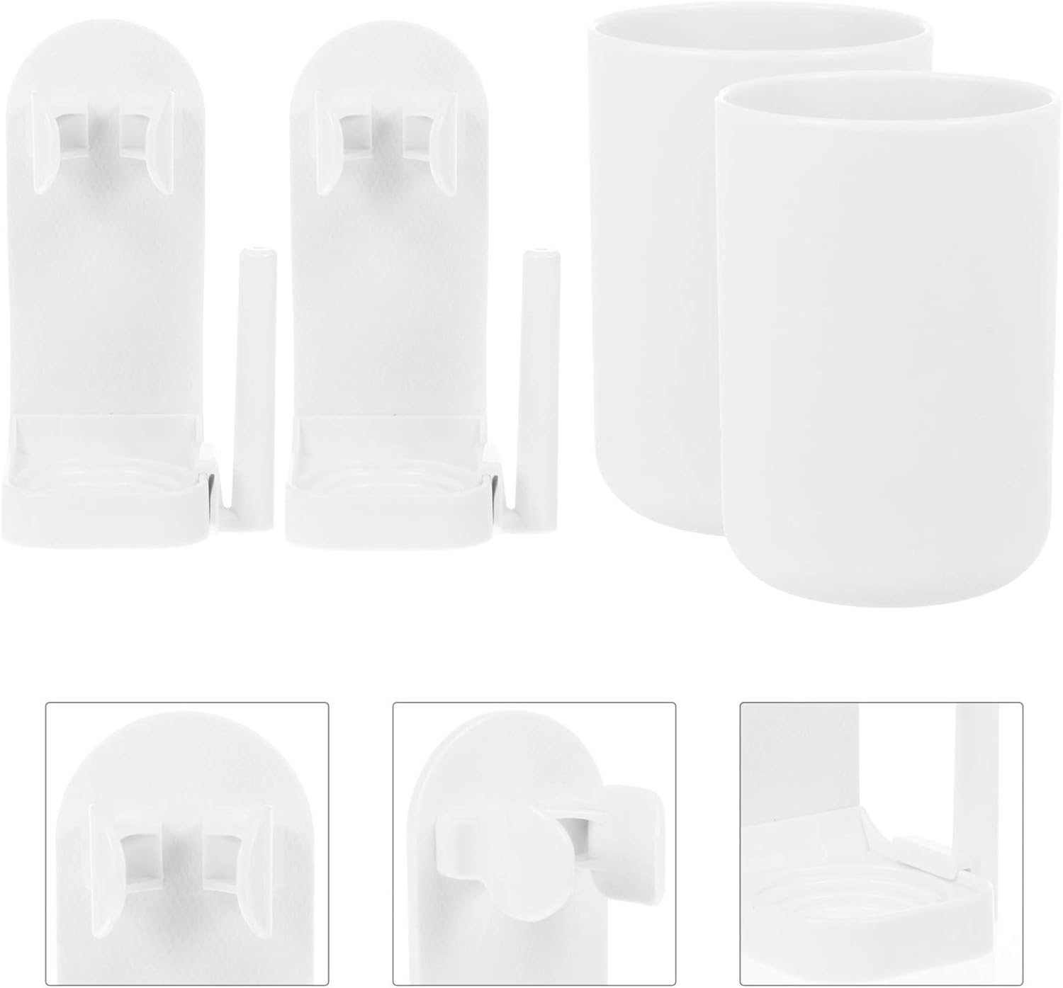 2 Sets Wall Mounted Electric Toothbrush Holder Cup Rack 1