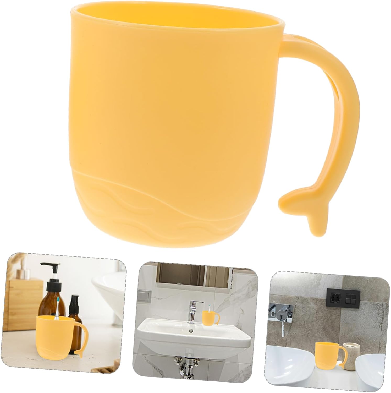 2pcs Dolphin Tail Handle Tooth Rinsing Cups