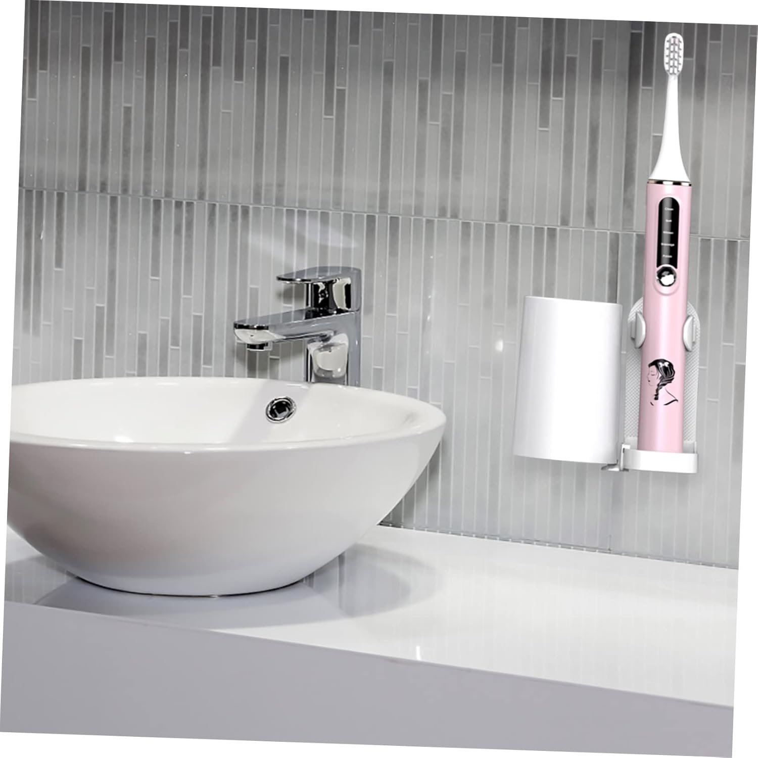 Healifty Wall Mounted Electric Toothbrush Holder with Adjustable Clamps