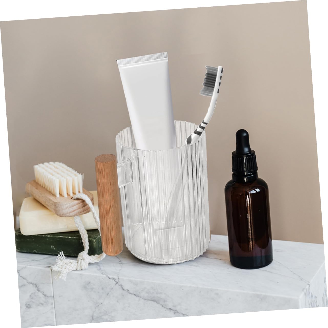 Ergonomic Mobestech 4Pcs Multi Purpose Toothbrush Holder Cups