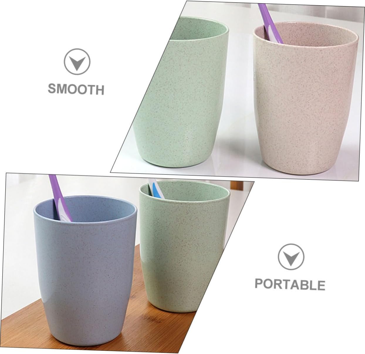 4-Pack Reusable Travel Mouth Wash Cups for Boys and Girls