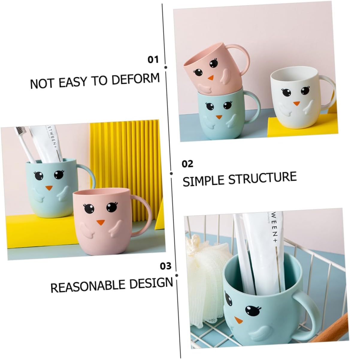 Cabilock Multipurpose Toothbrush Cup with Frosted Design