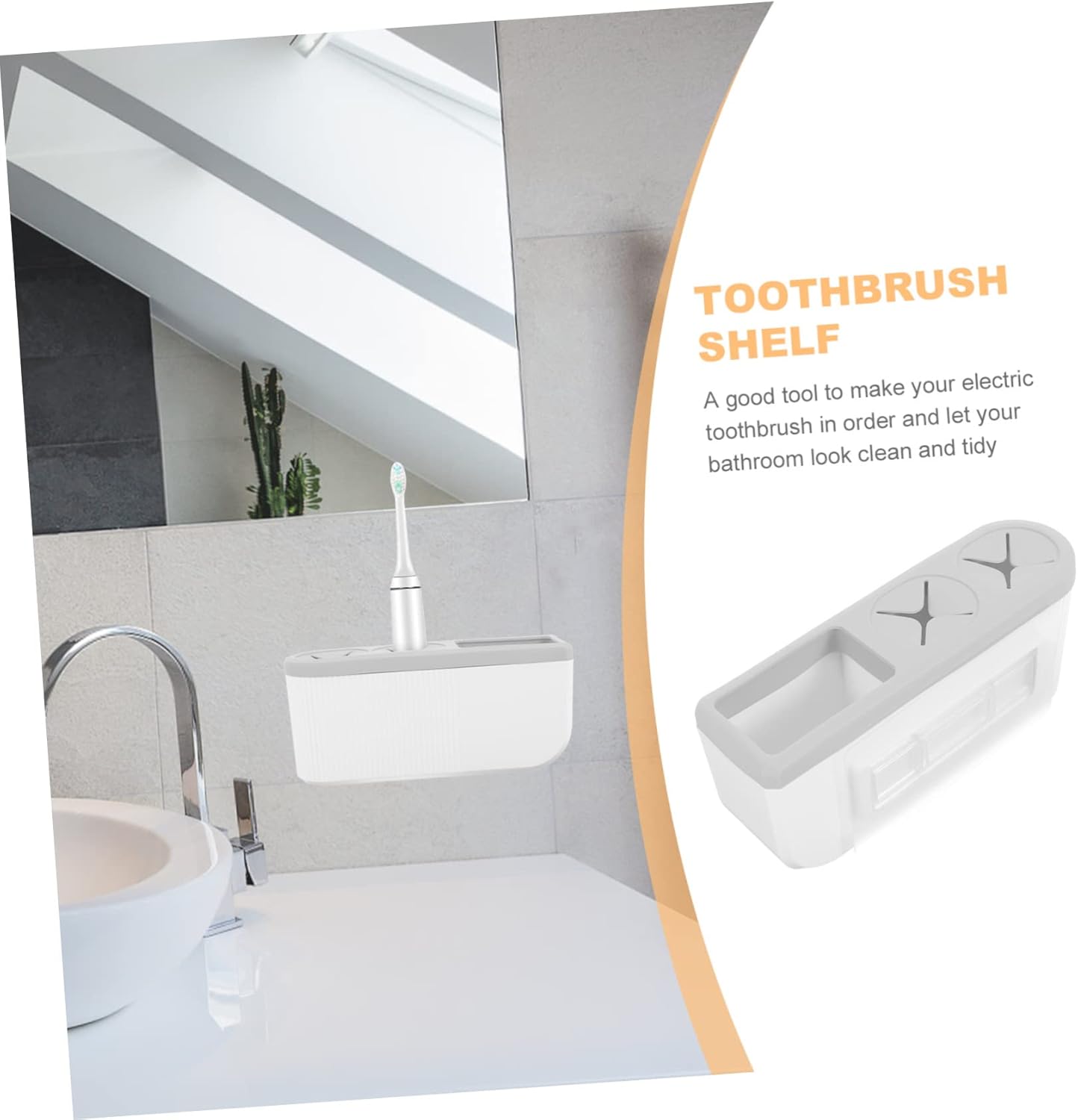 Stylish Electric Toothbrush Holder Wall-Mounted Durable Space-Saving