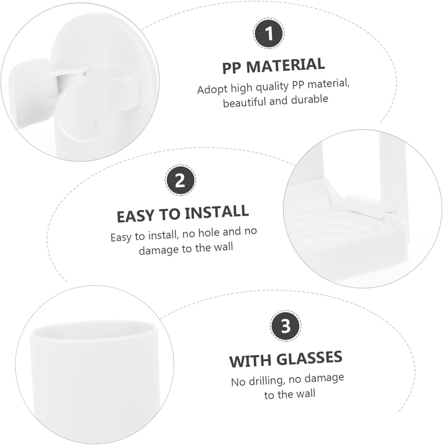 Adjustable Wall-Mounted Electric Toothbrush Holder for Bathrooms with Strong Adhesive