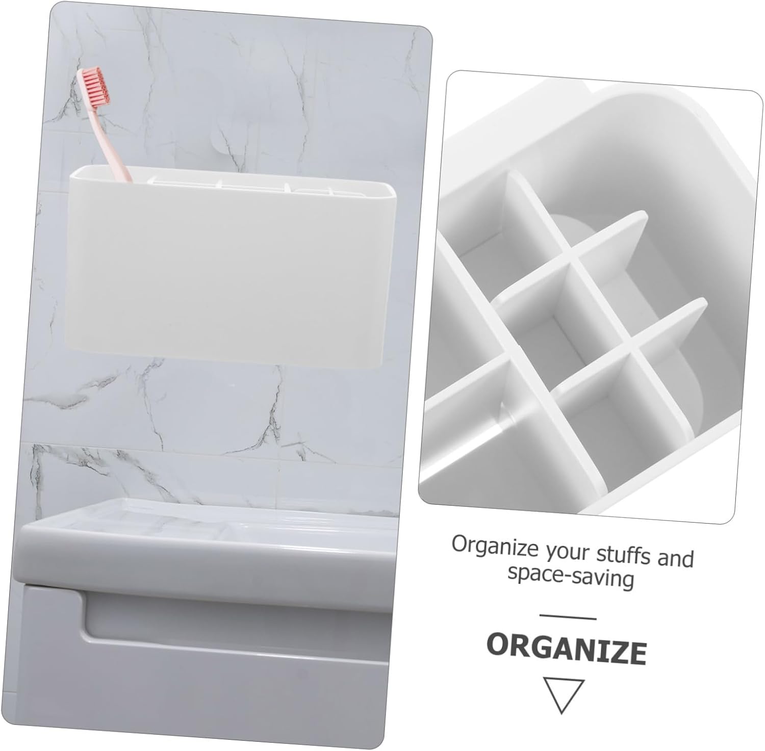 SHOWERORO Nail Organizer Toothbrush Holder