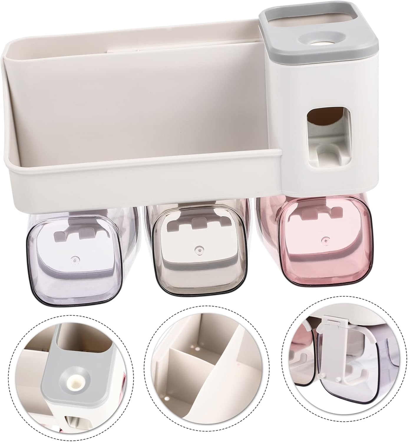 GLEAVI Multi-Functional Toothbrush Holder Gargle Cup Organizer for Bathroom Shower Kitchen