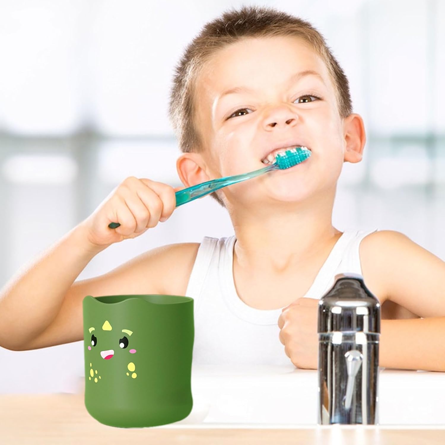 Kids Toothbrush Cup Cartoon Design Safe Fun for Children