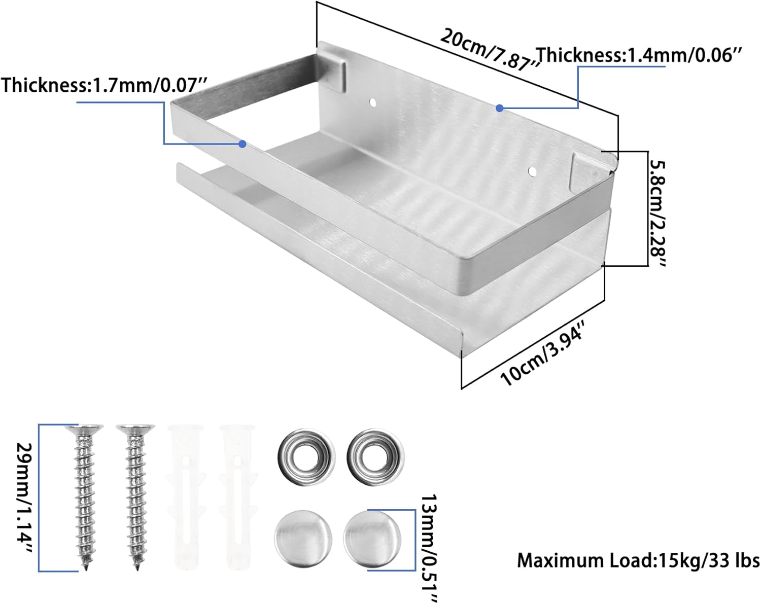 Bathroom Shower Shelf Rust-Resistant