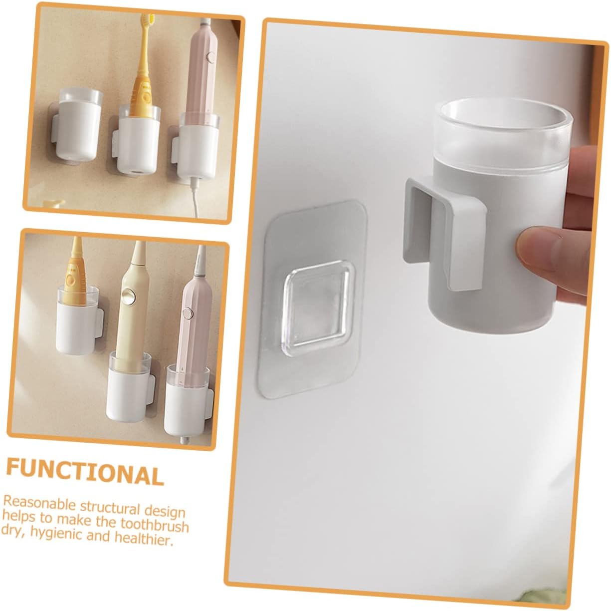 ABOOFAN Wall-Mounted Electric Toothbrush Holder