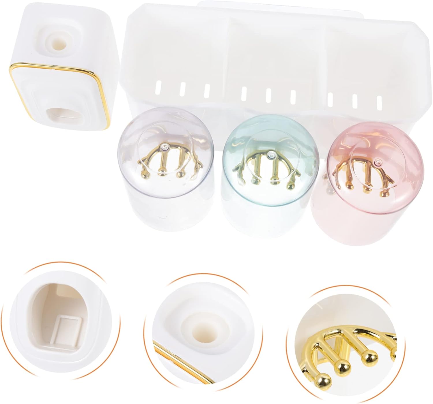 Wall Mounted Toothbrush Holder with Toothpaste Dispenser