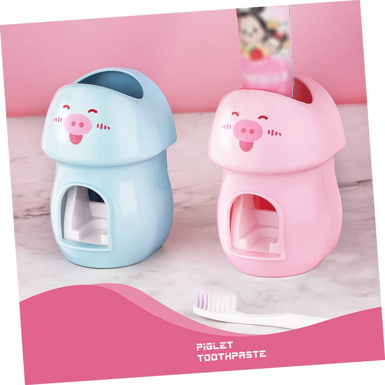 Mucklily - Adorable Automatic Toothpaste Squeezer and Toothbrush Holder