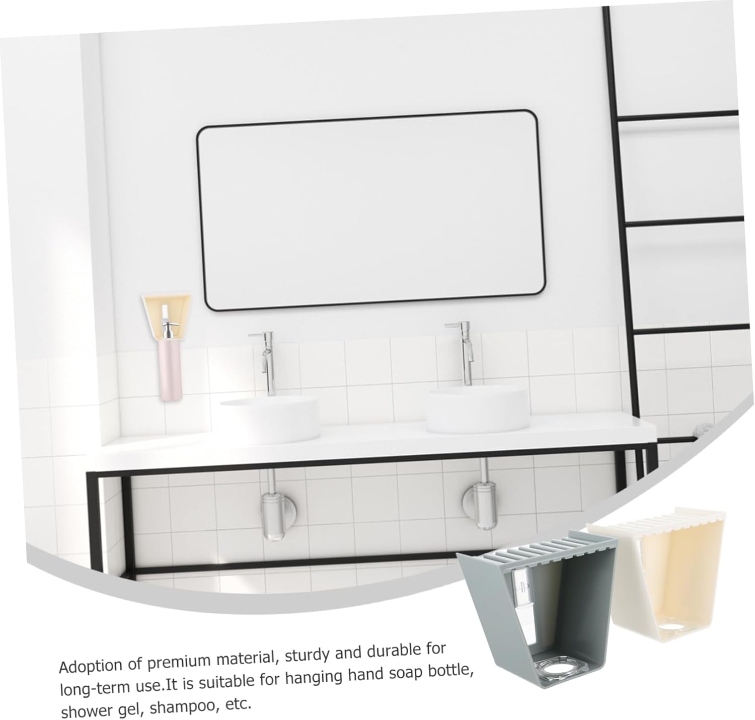 Wakauto 2pc Wall-Mounted Shampoo Hooks