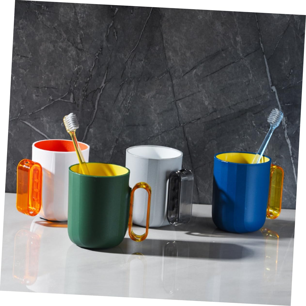 Chic 4-Piece Toothbrush Tea Mugs for Travel Home
