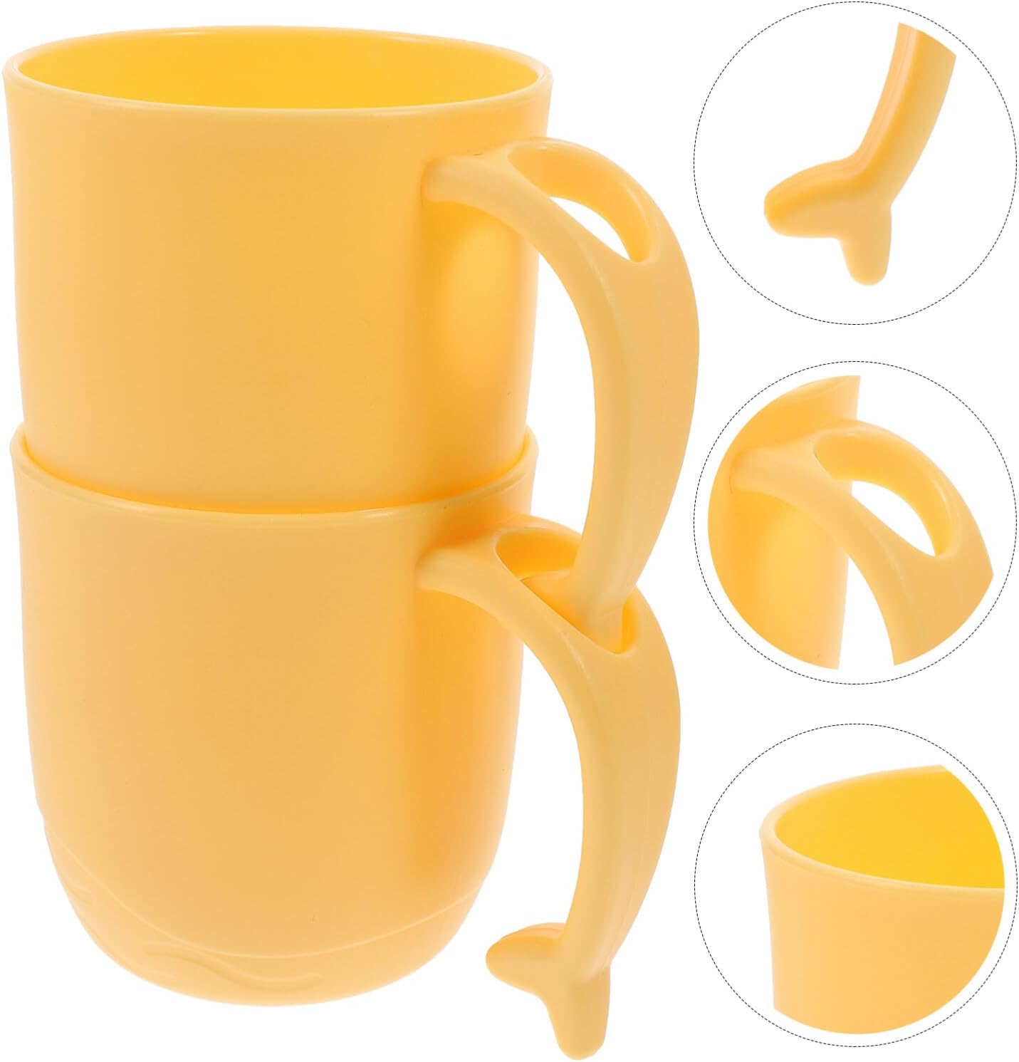 Luxshiny 2PCS Dolphin Tail Handle Unbreakable Mouthwash Cups for Boys and Girls