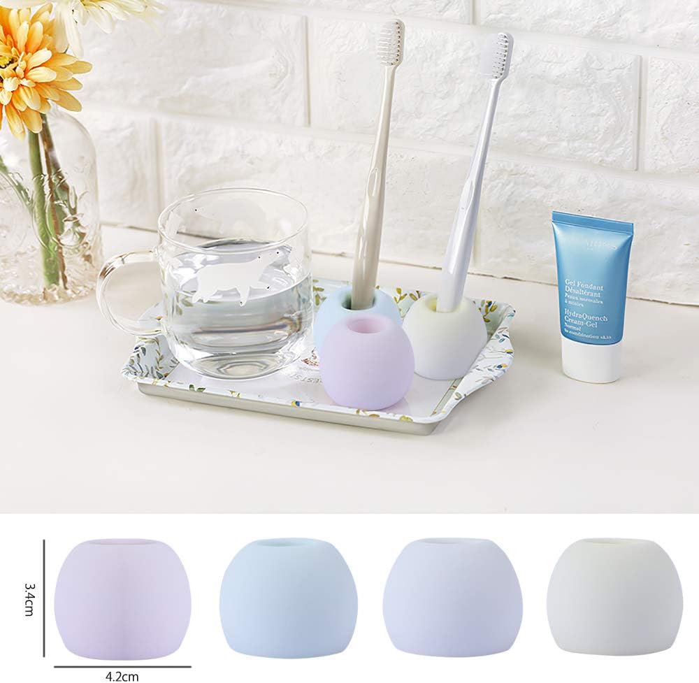 eZAKKA 4pcs Diatomite Toothbrush Holder for Bathroom