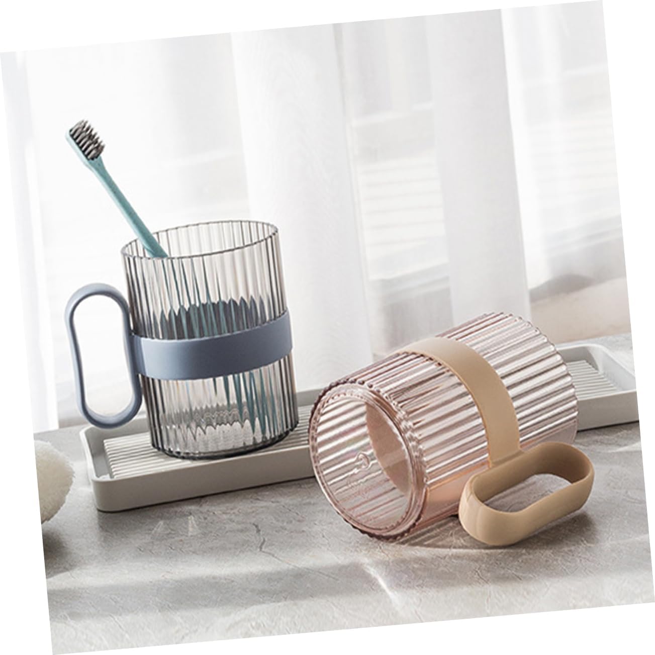 Zerodeko 4pcs Reusable Toothbrush Cups Holder