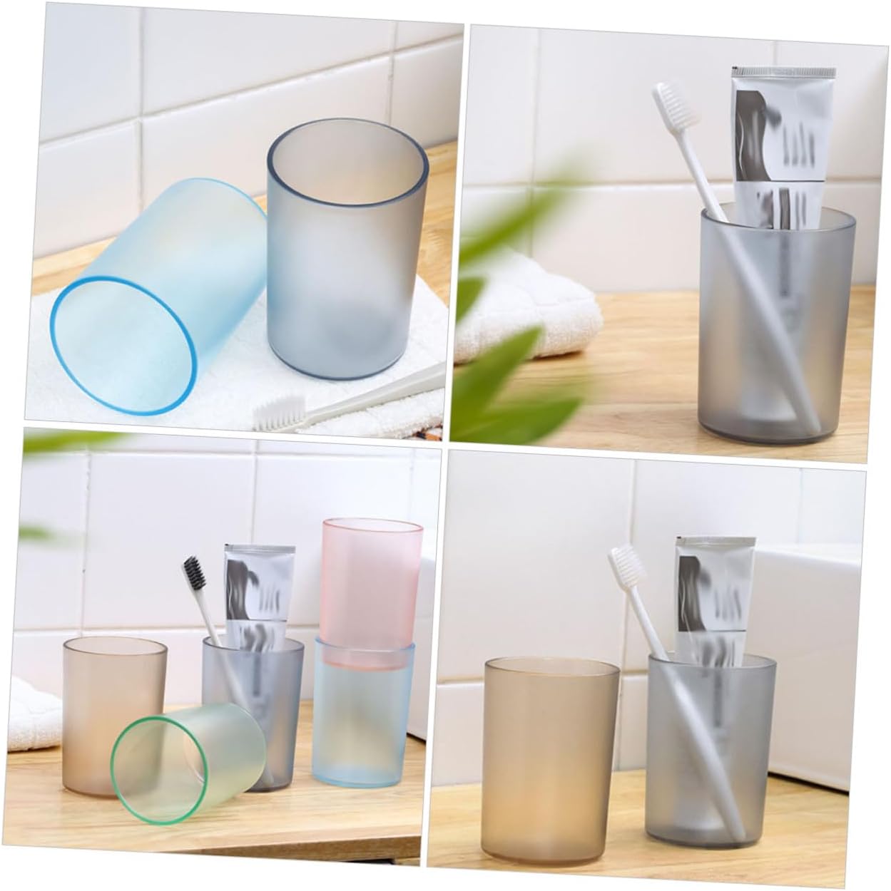 5-Piece Toothbrush Toothpaste Holder Set Pink Compact Travel Bathroom organisers