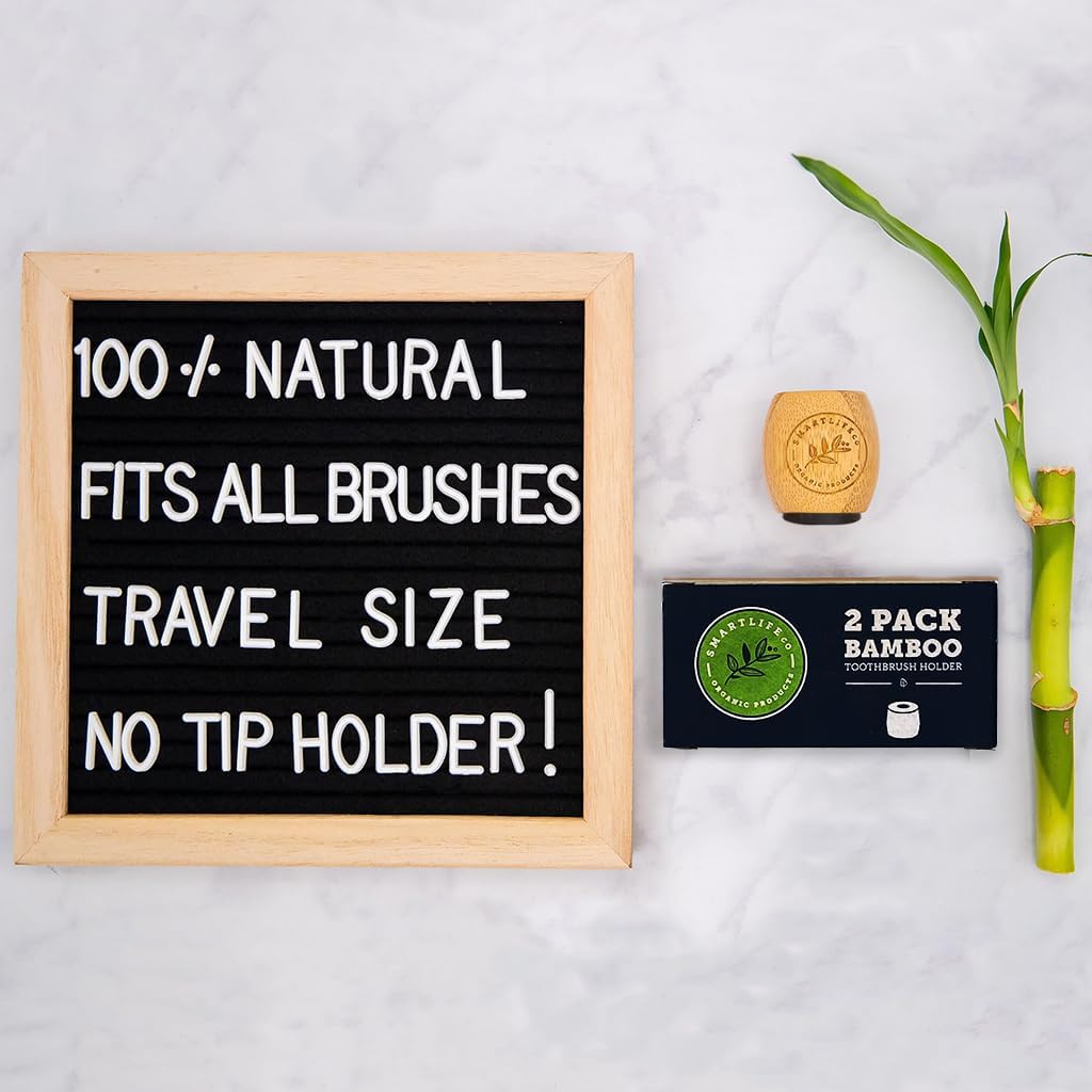 SmartLifeco Bamboo Toothbrush Holder - Eco Friendly
