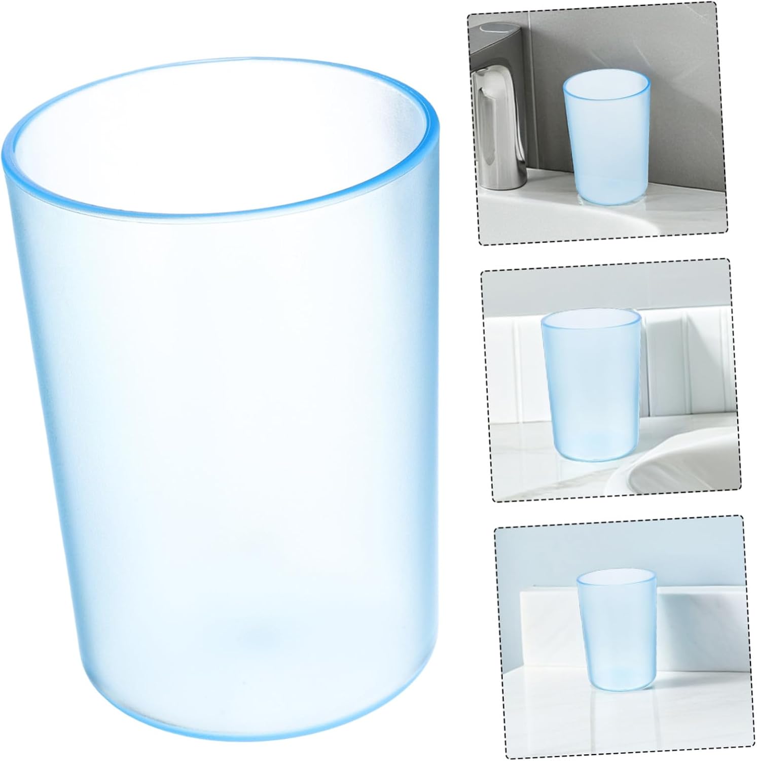 Stylish Blue Transparent Toothbrush Cup for Adults