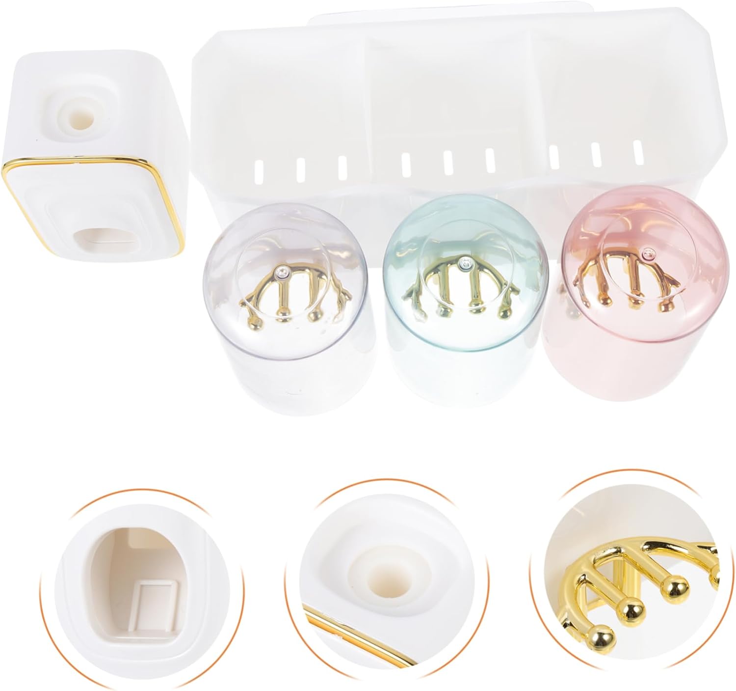 Stylish Wall-Mounted Toothbrush Holder Toothpaste Squeezer Organizer