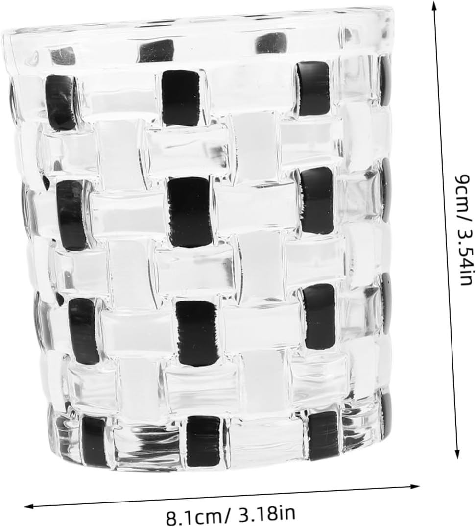 Elegant Glass Toothbrush Holder - Black and White Checkered Design