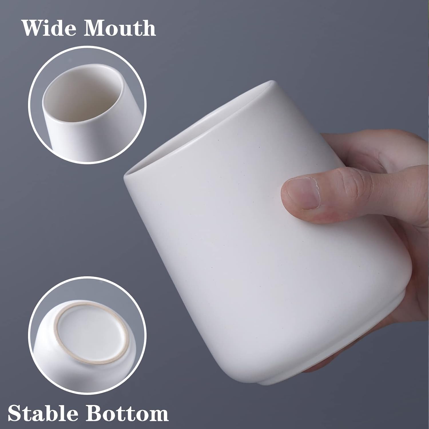 Elegant White Ceramic Toothbrush Holder Set for Bathroom Bedroom