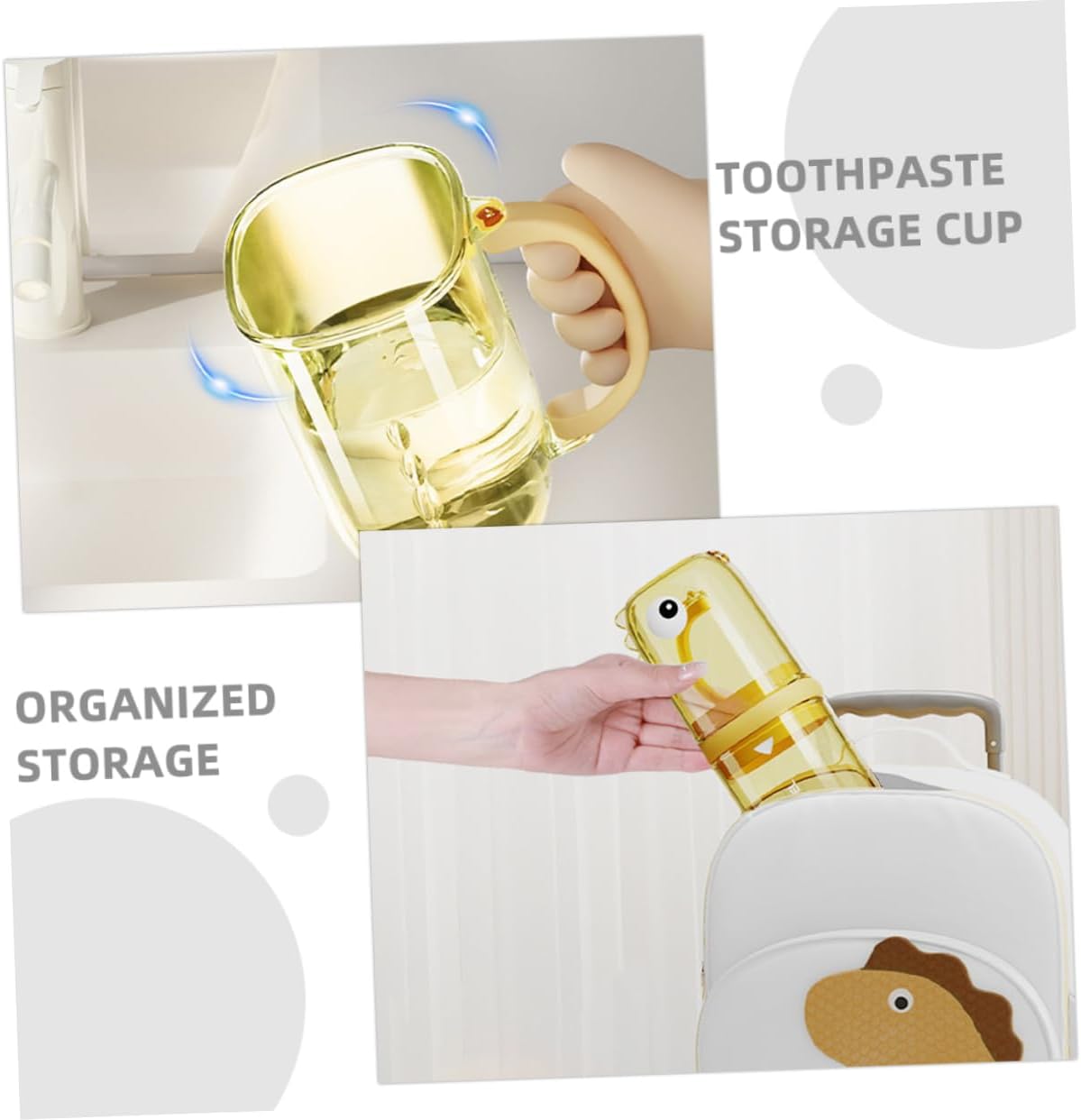 BESTonZON Cartoon Toothbrush Holder Travel Friendly Storage Cup for Boys Girls