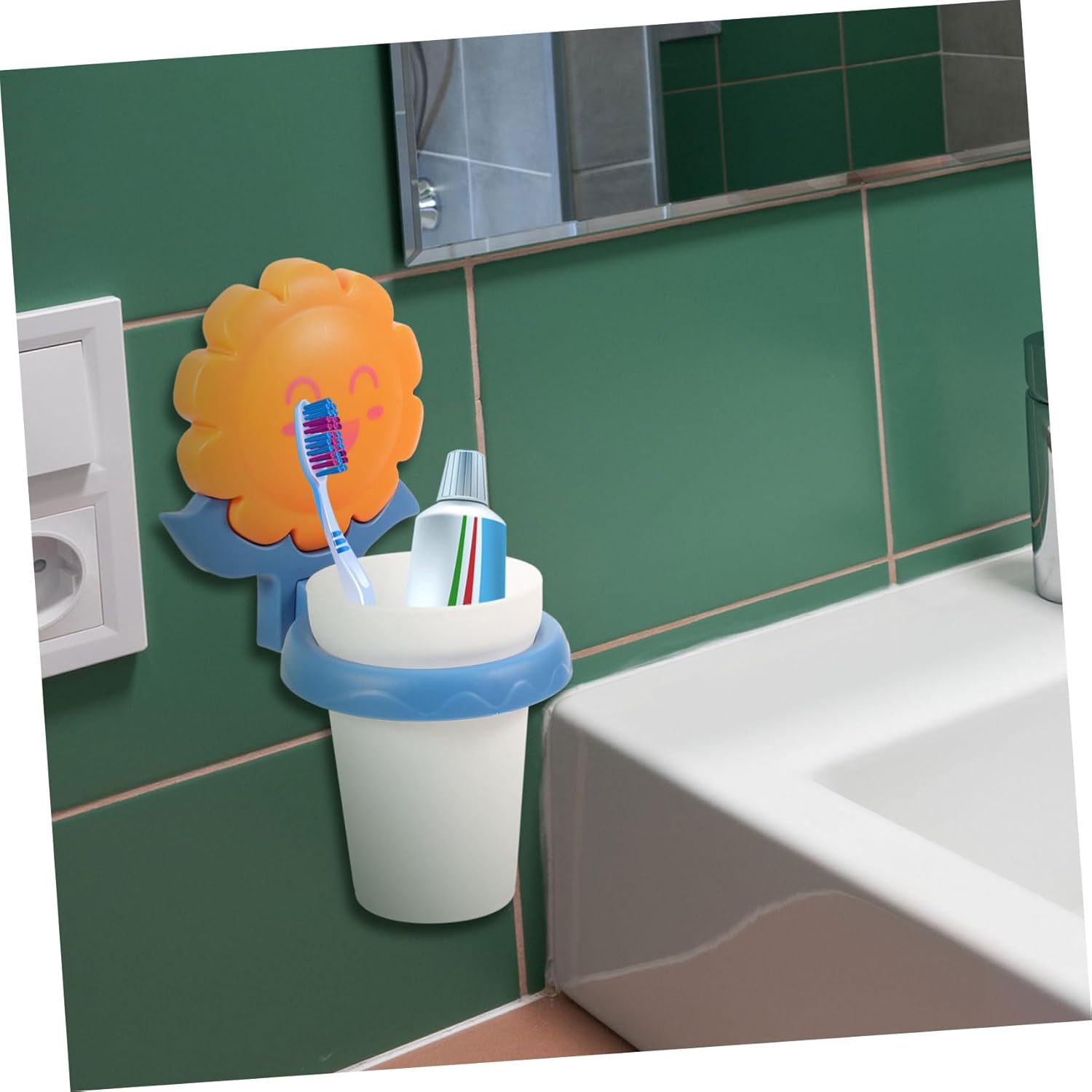 Fomiyes Cartoon Toothbrush Cup Rack Multifunctional Storage Organizer