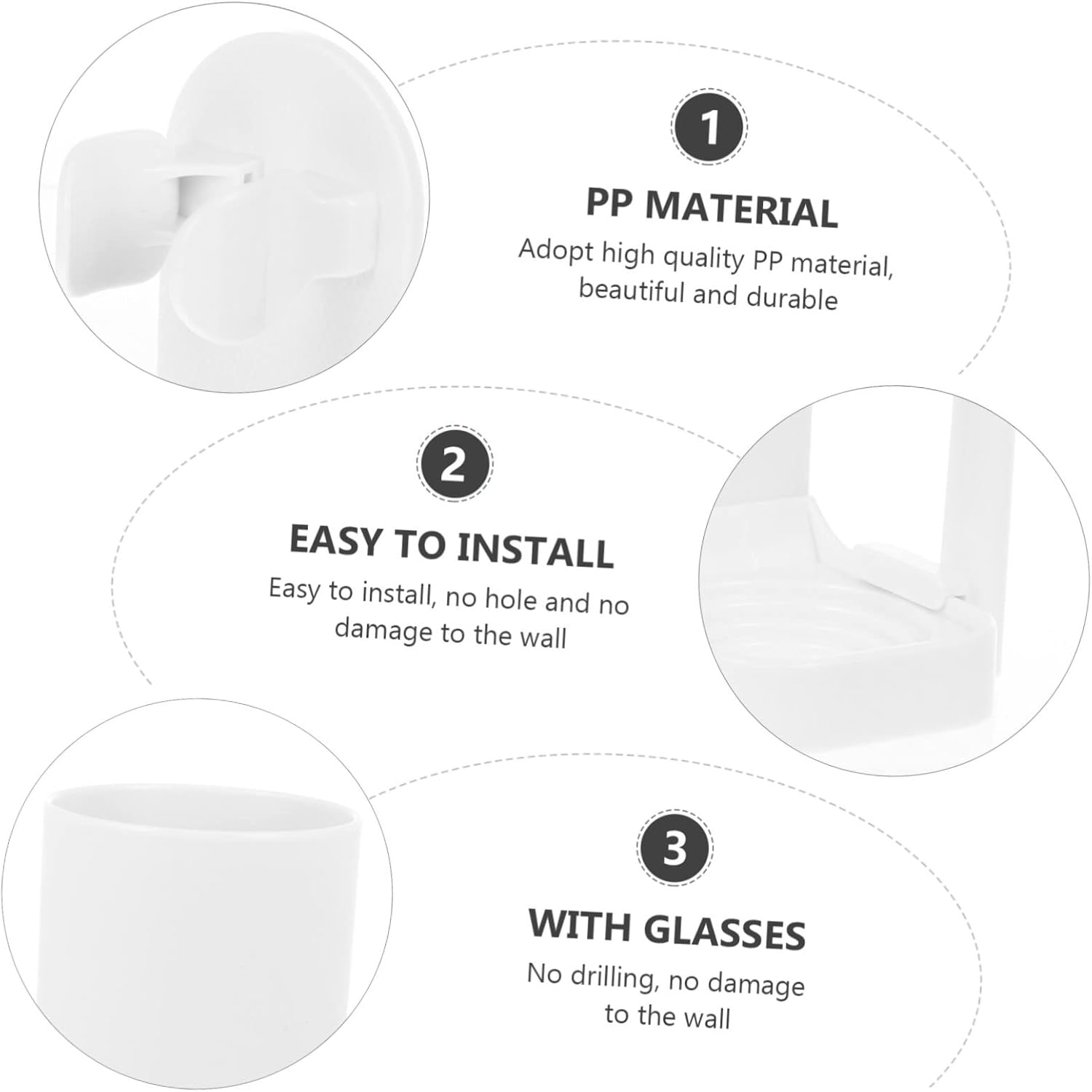 Healifty Wall Mounted Electric Toothbrush Holder with Adjustable Clamps