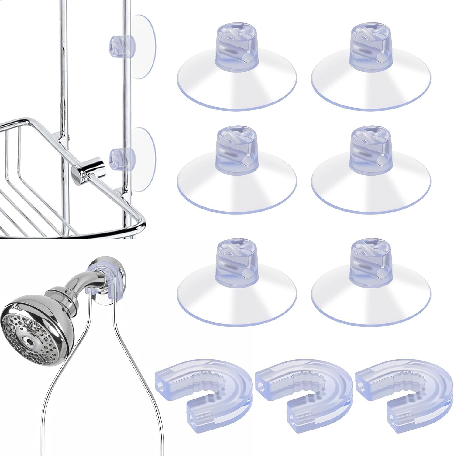 9-Piece Suction Cup Set for Shower Caddy