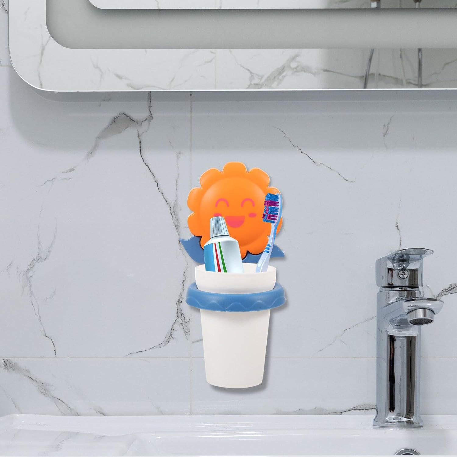 Cartoon Toothbrush Holder with Sunflower Design