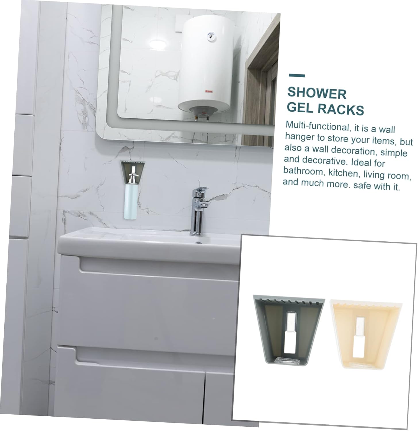2-Piece Wall-Mounted Storage Racks for Bathroom
