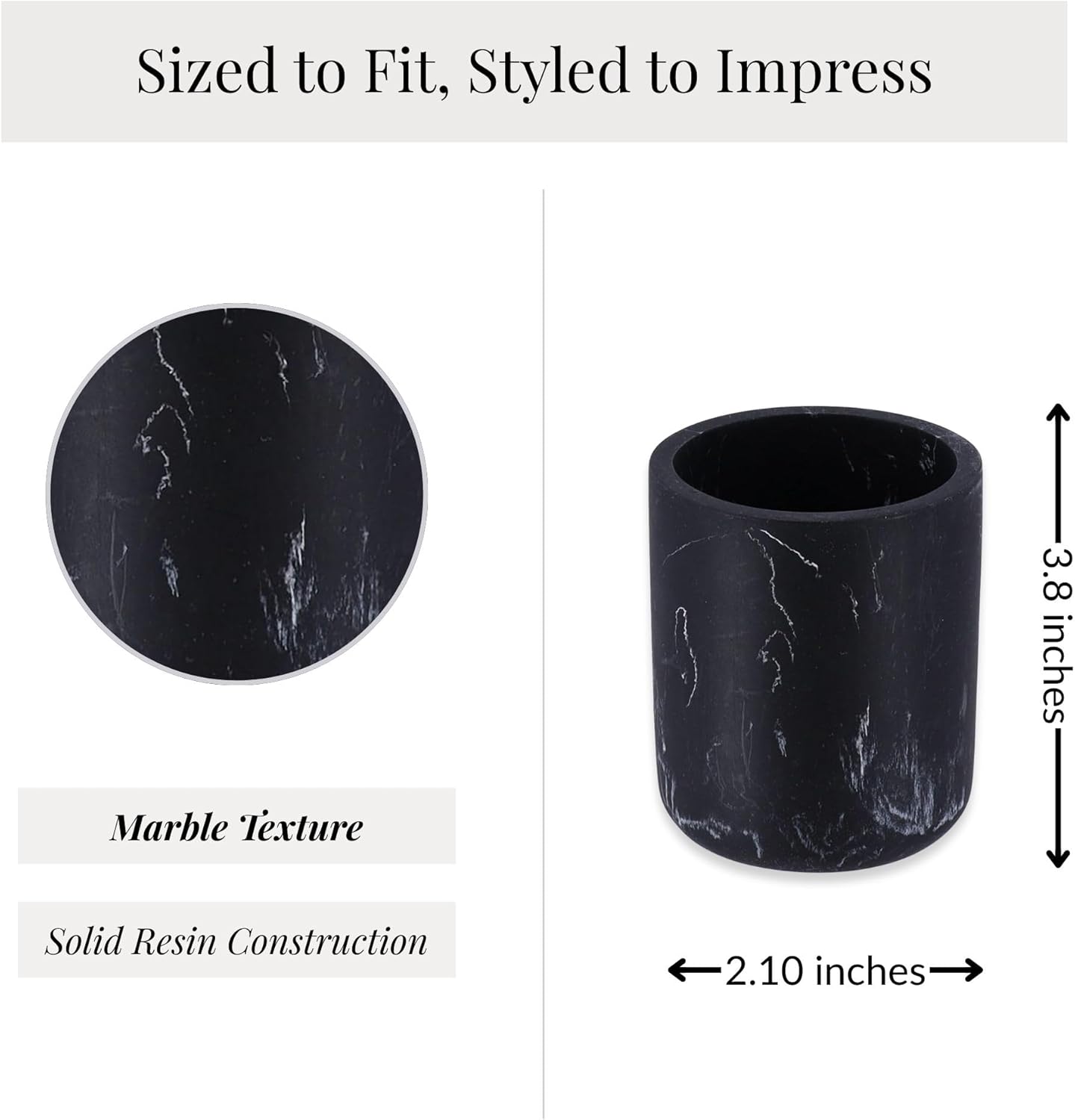 Elegant Black Marble Toothbrush Holder