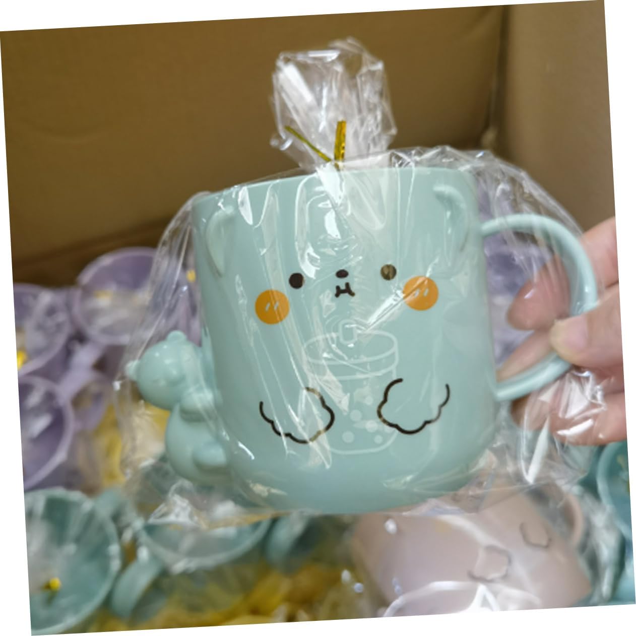 Alipis 2Pcs Cartoon Toothbrush Cup Cute Bear Design for Bathroom Use