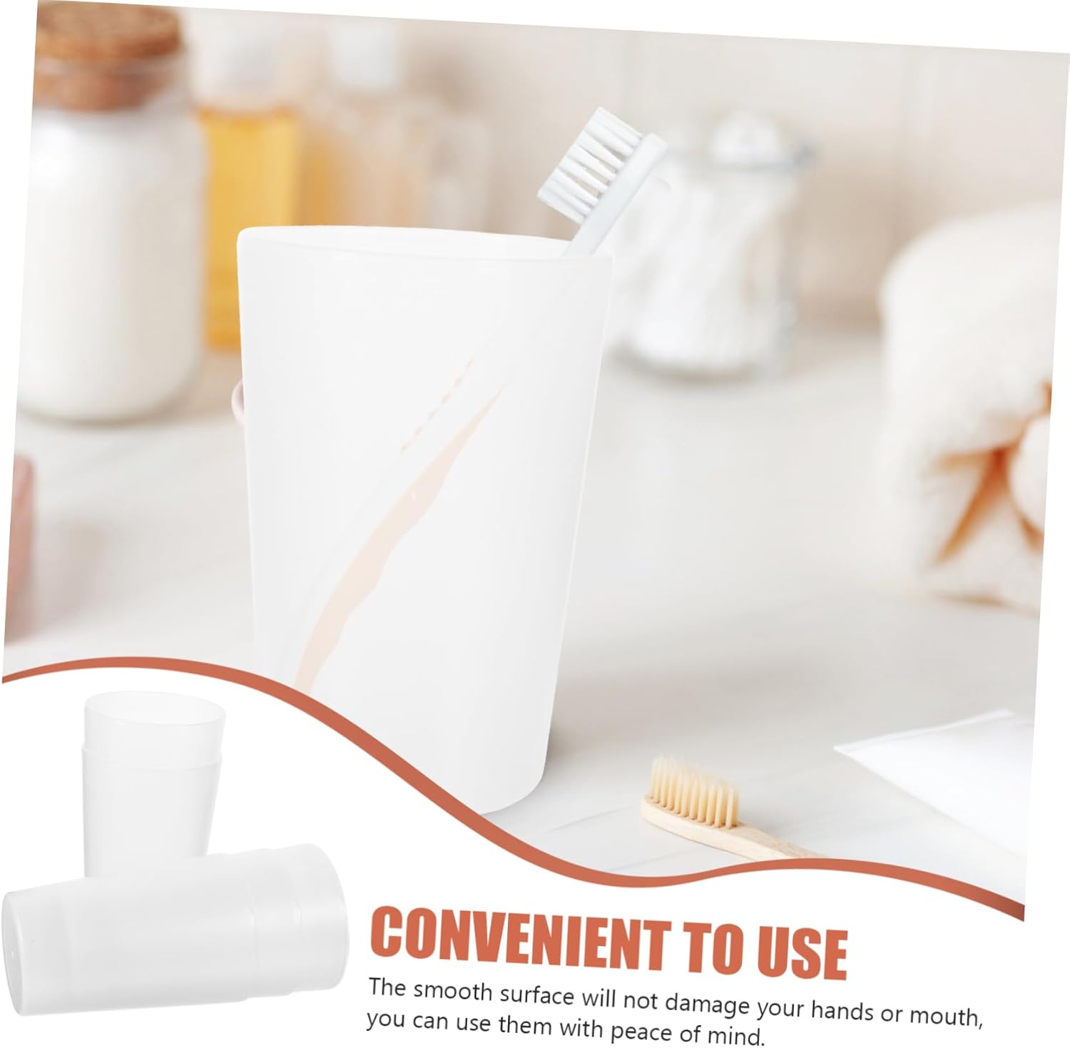 Elegant Reusable Toothbrush Mouthwash Mugs for the Bathroom