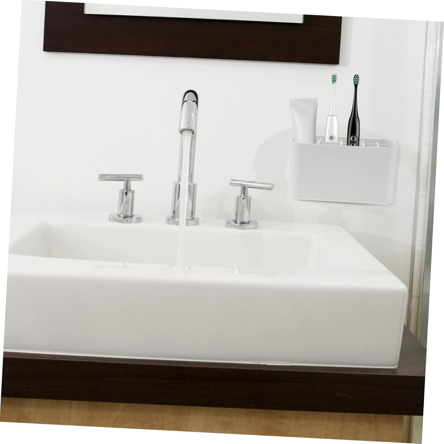 Wall-Mounted Electric Toothbrush Holder with Storage