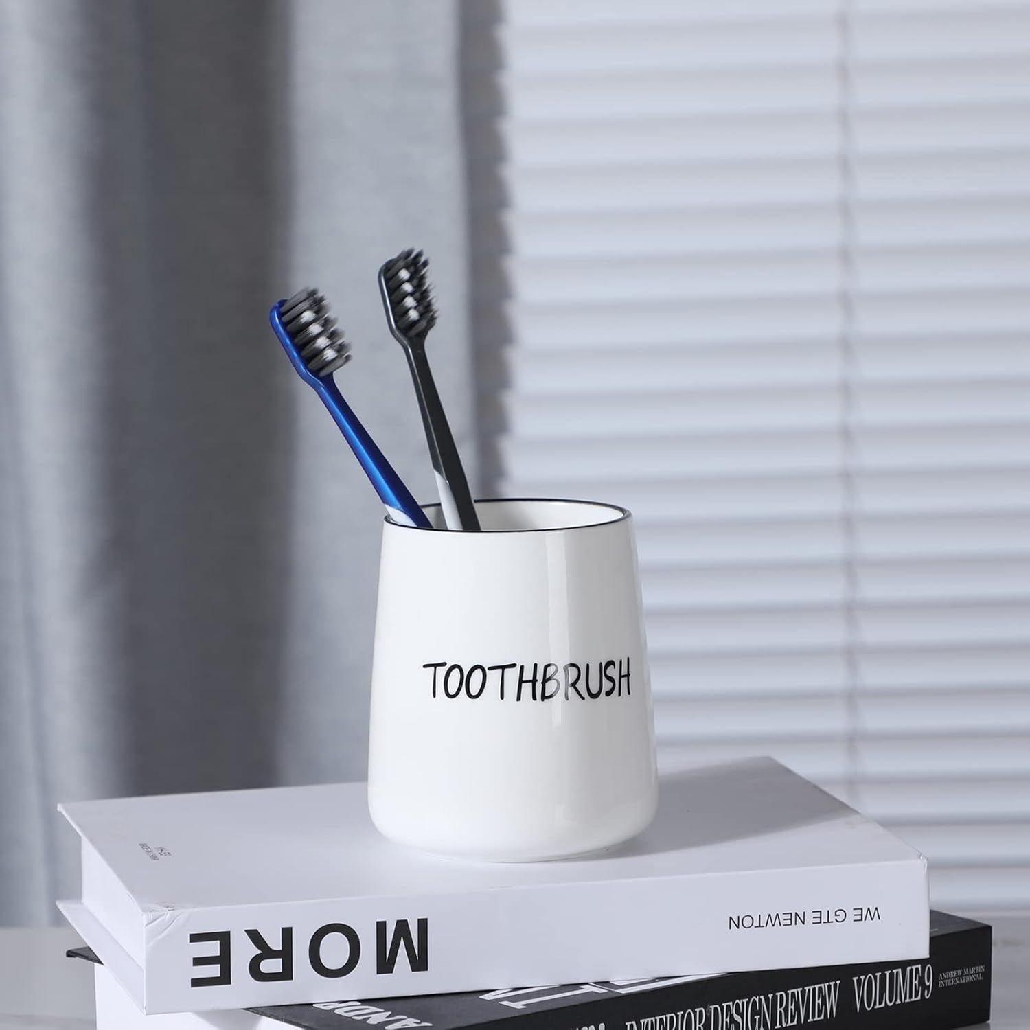 LEETOYI Toothbrush Holder Ceramic 35 Inch White