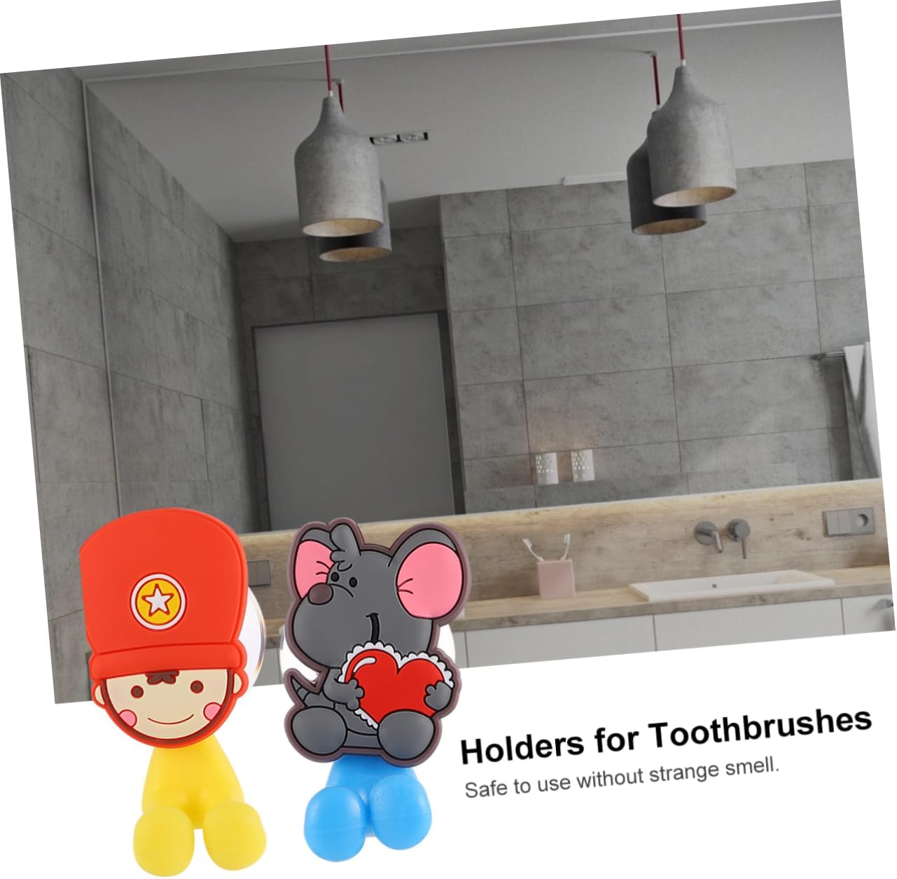 Ciieeo Cute Animal Toothbrush Holder with Suction Cup for Kids