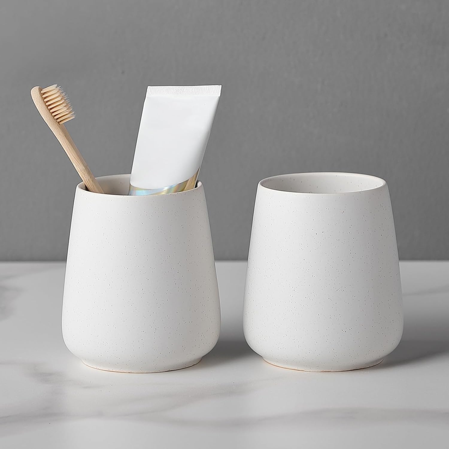 Exquisite Ceramic Toothbrush Holder Set 2-Pack Bathroom Kitchen Home Storage Solution