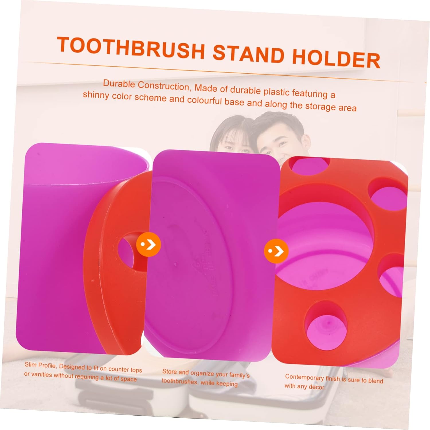 Beatifufu Toothbrush Holder 4 Slot Organizer
