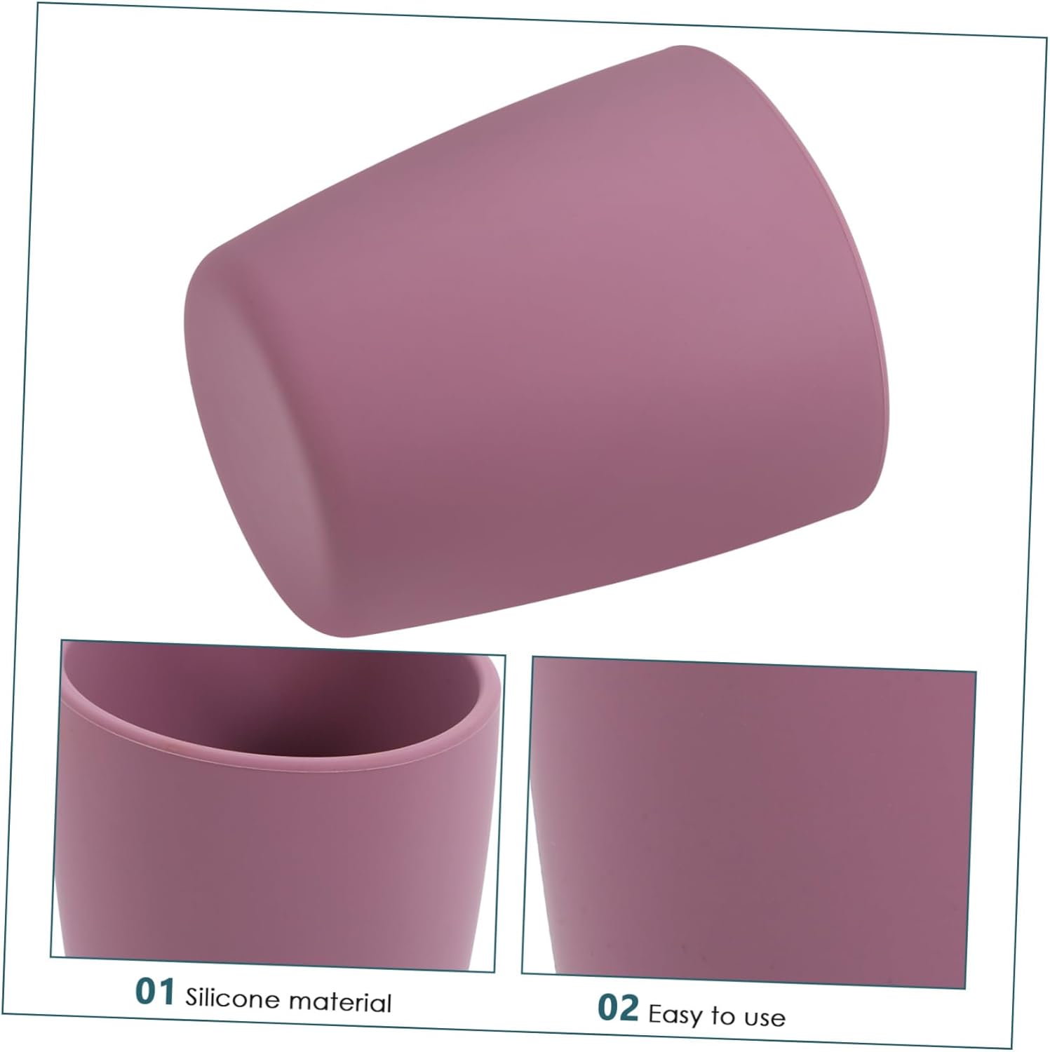 KOMBIUDABathroom Toothbrush Cups Silicone Sturdy Easy to Use
