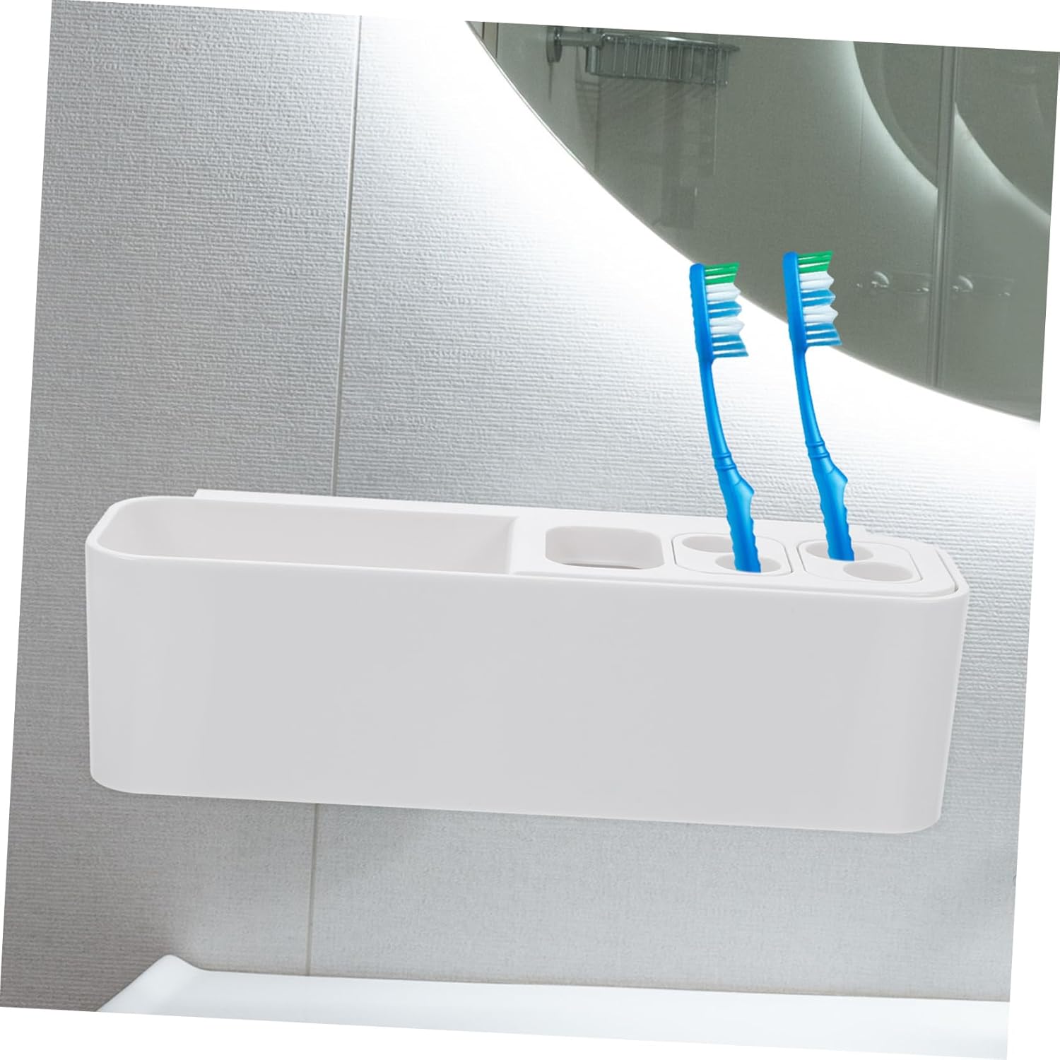 PRETYZOOM Wall Mounted Toothbrush Holder 2 Tier Organizer 1
